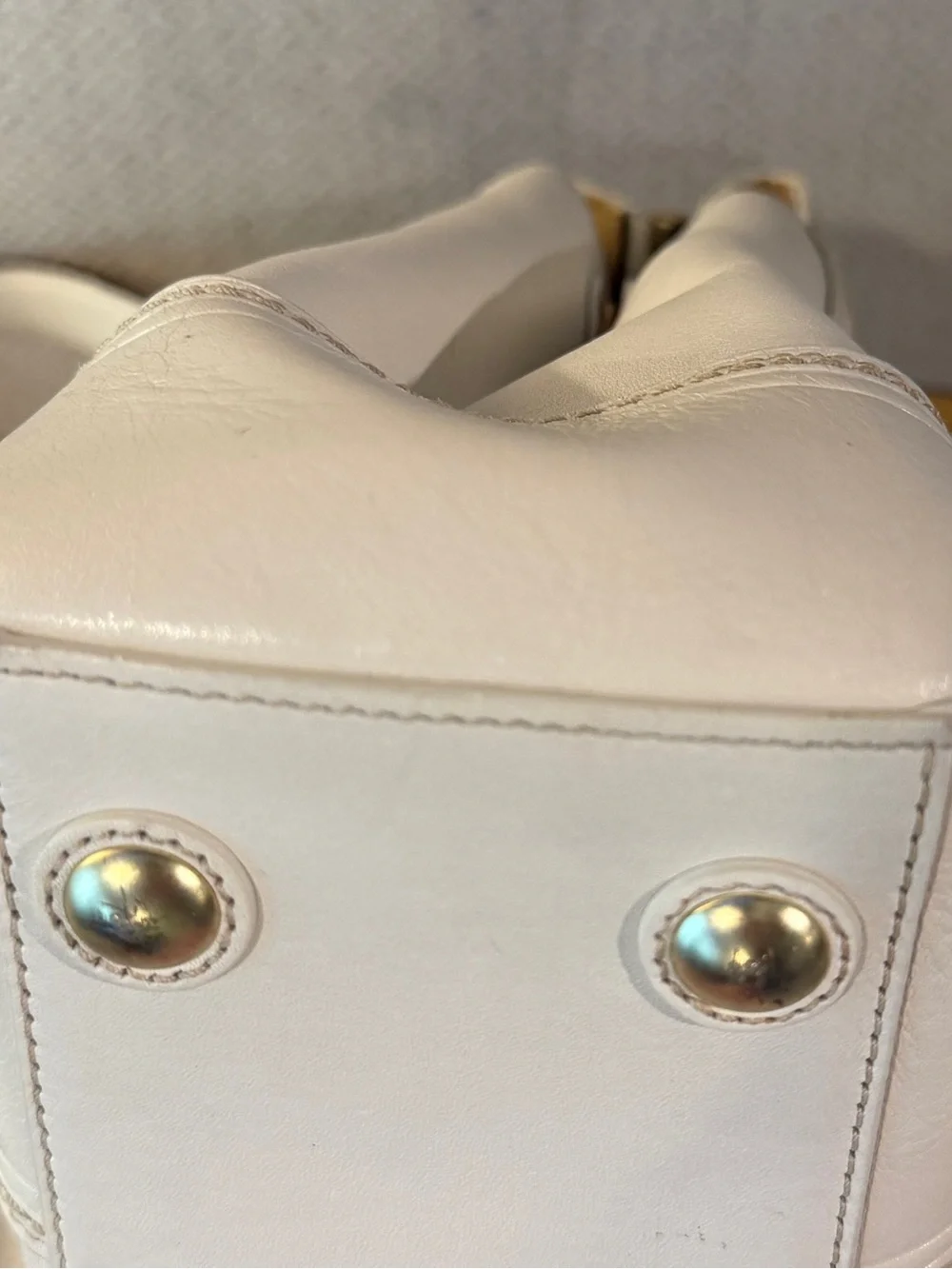 Coach Cream and Brown Striped Signature Tote Shoulder Bag